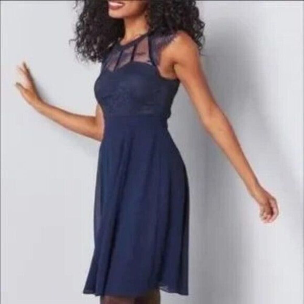 Liza Luxe for ModCloth  Spin A-Line‎ Dress XS Cocktail, Wedding Lace Overlay